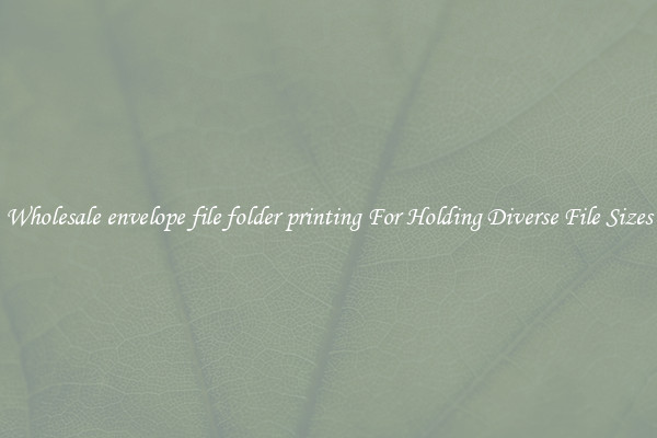 Wholesale envelope file folder printing For Holding Diverse File Sizes