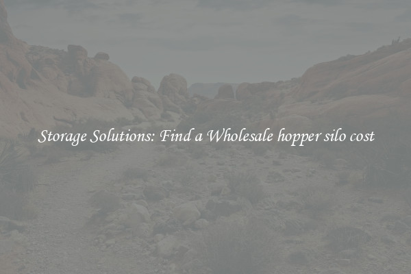Storage Solutions: Find a Wholesale hopper silo cost