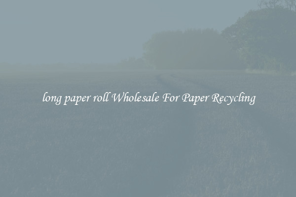 long paper roll Wholesale For Paper Recycling