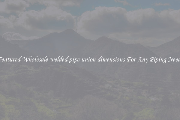 Featured Wholesale welded pipe union dimensions For Any Piping Needs
