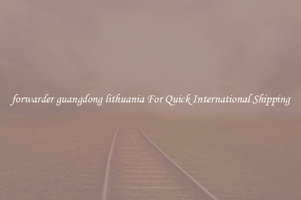 forwarder guangdong lithuania For Quick International Shipping
