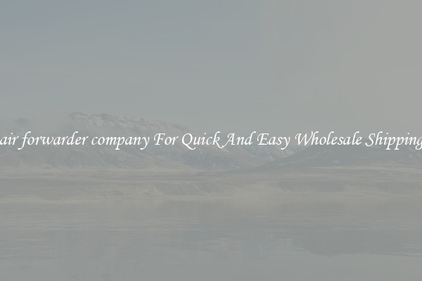 air forwarder company For Quick And Easy Wholesale Shipping
