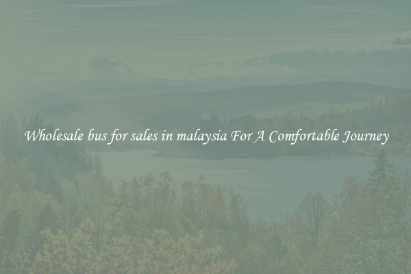 Wholesale bus for sales in malaysia For A Comfortable Journey