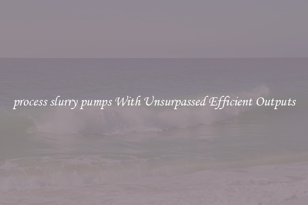 process slurry pumps With Unsurpassed Efficient Outputs